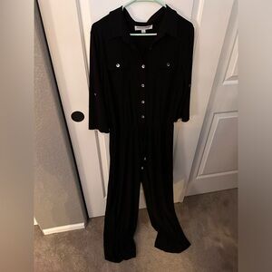Emma & Michele Black Jumpsuit with Silver Buttons Size L